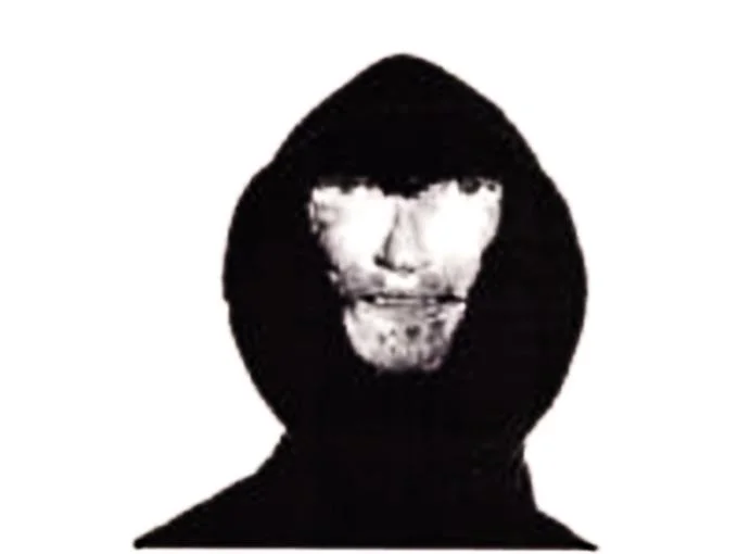 Creepy Hooded Guy An Intruder — Enlarged version of the creepy hooded guy police composite sketch