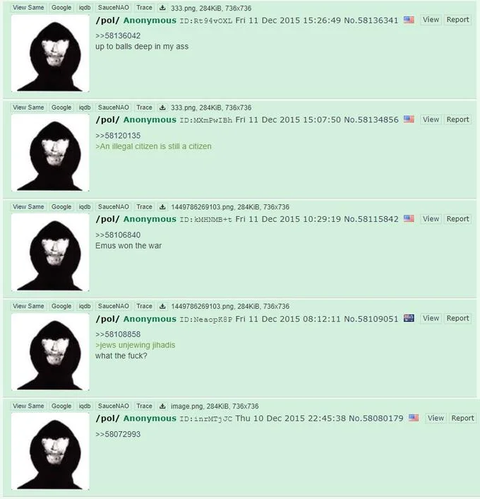 Creepy Hooded Guy An Intruder — Multiple 4chan /pol/ posts using the creepy hooded guy image as an avatar