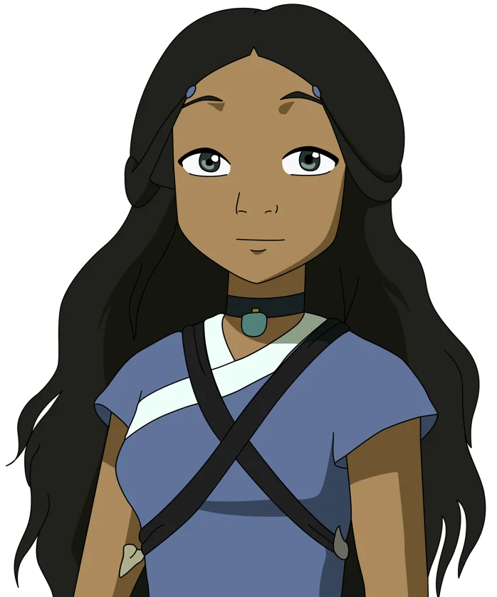 Creepy Katara — Portrait of Katara from Avatar: The Last Airbender with a subtly creepy smile