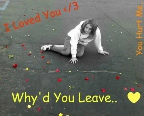 Cringeworthy — Emo-style heartbreak photo of a girl on pavement with rose petals and dramatic text overlays