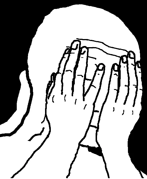 Crying Wojak — Wojak covering face with both hands in despair