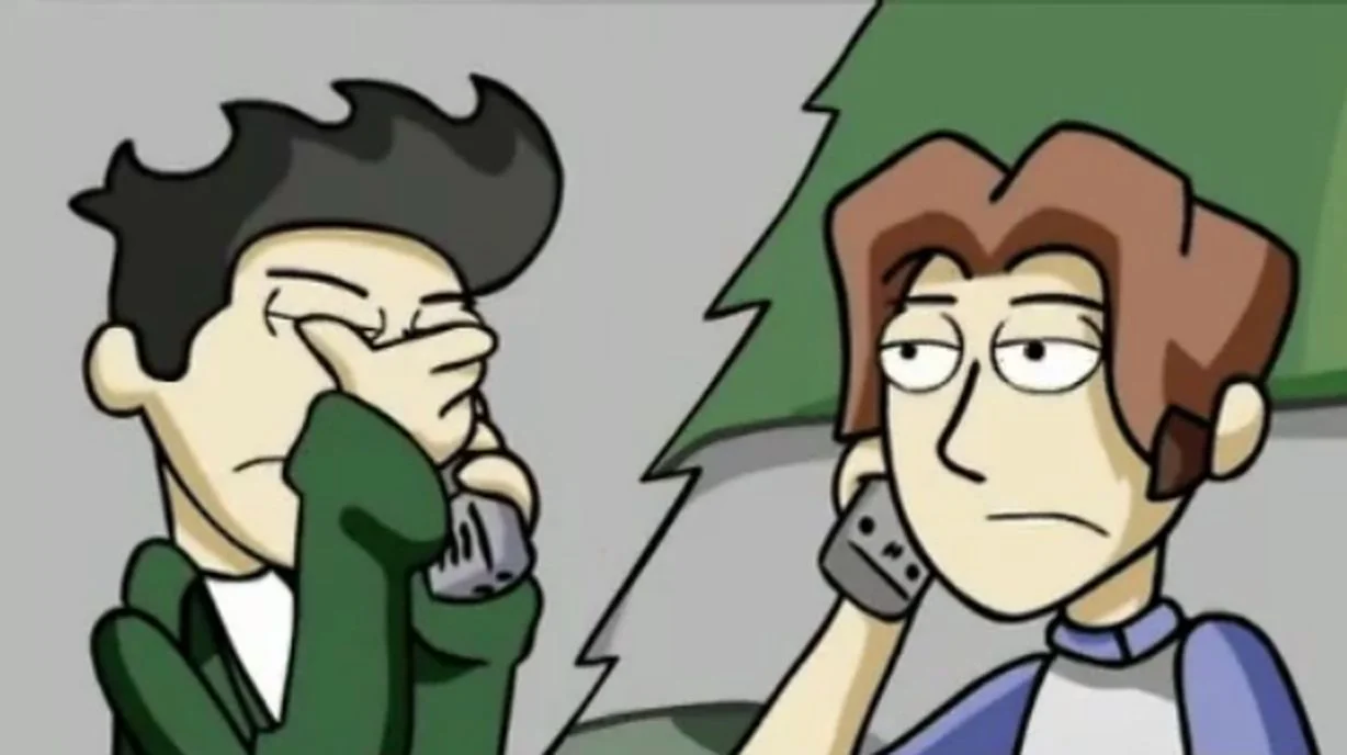 Close-up of Ethan and Lucas from Ctrl+Alt+Del webcomic holding game controllers