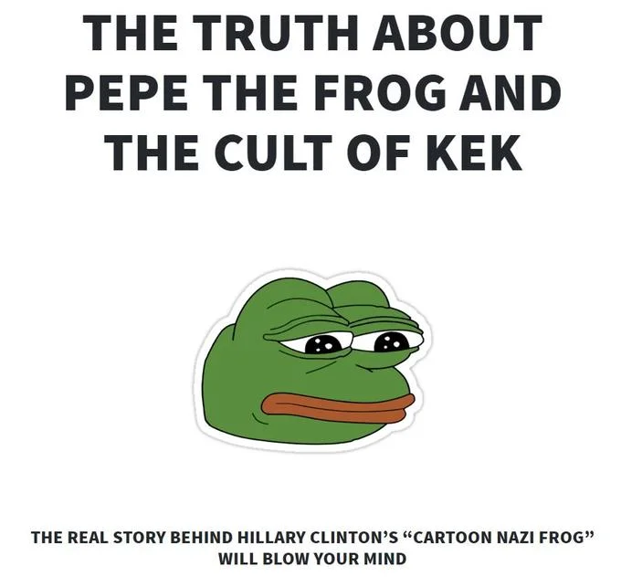Cult Of Kek — 4chan thread claiming that praising Lord Kek is a form of black magic