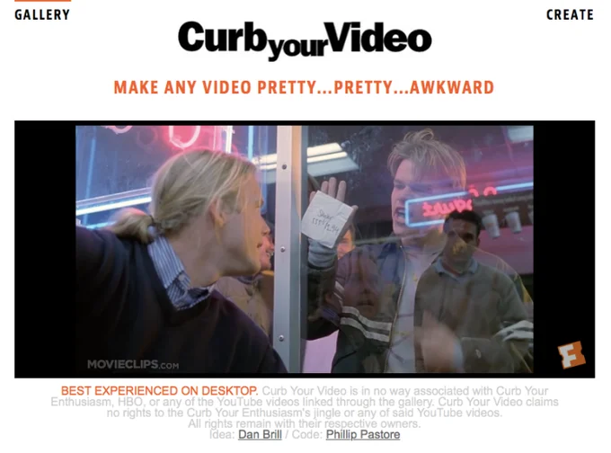 Curb Your Enthusiasm — Dim scene of a man confronting Larry David with a Michael J. Fox reference caption