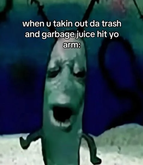 Cursed Plankton meme about waking up seconds before your alarm goes off