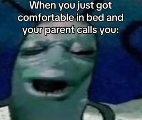 Cursed Plankton meme about remembering a paper is due while already in bed