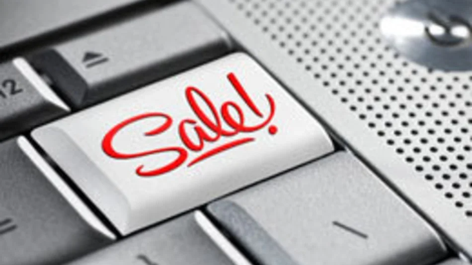Cyber Monday — Close-up of a keyboard key labeled 'Sale!' in red cursive text