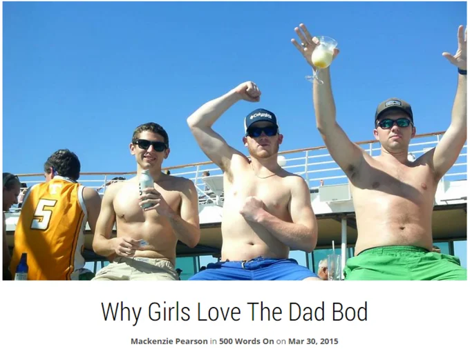 Screenshot of Mackenzie Pearson's 'Why Girls Love The Dad Bod' article dated March 30, 2015