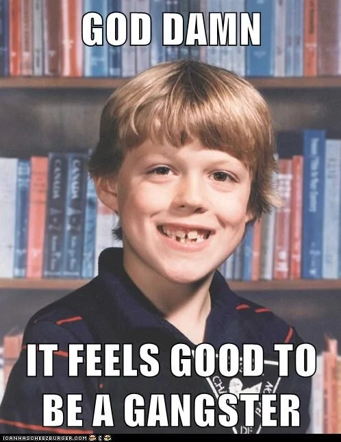 Unavailable image related to the 'Damn It Feels Good to Be a Gangsta' meme