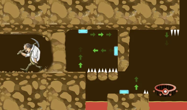 Dash Spider This Isnt Sightreadable — Terraria scene edited with Dash Spider style arrows and platforms
