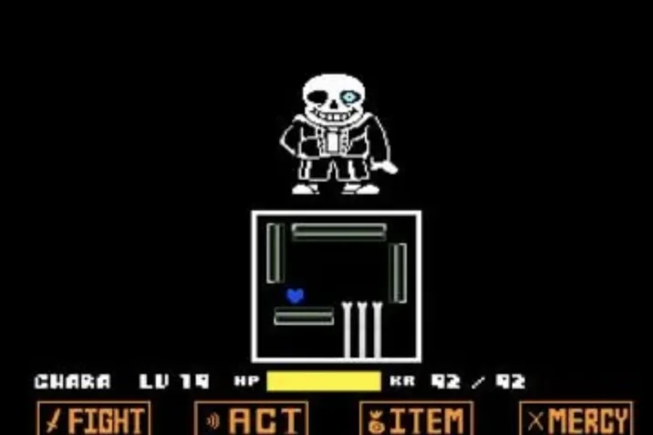 Dash Spider This Isnt Sightreadable — Undertale Sans boss fight with FIGHT ACT ITEM MERCY menu