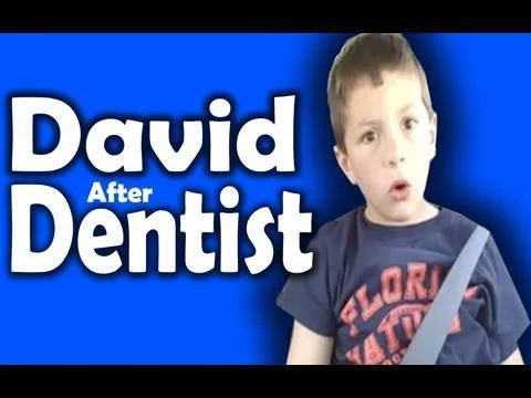 David After Dentist title card on blue background