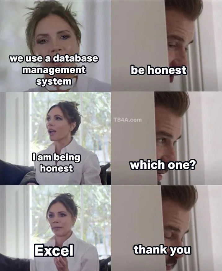 David Beckhams Be Honest Thank You — Beckham meme where a senior software engineer admits she mentors only herself
