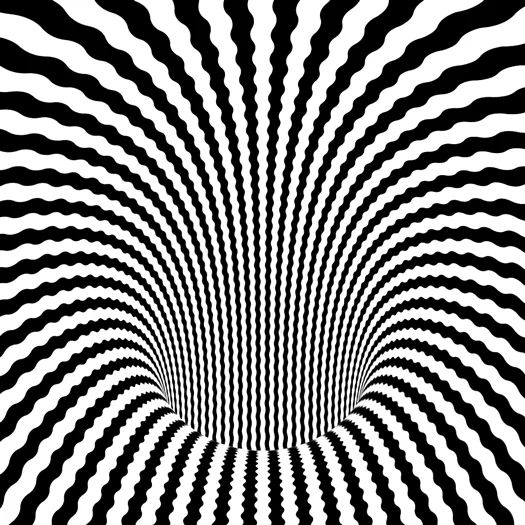Black and white wavy line vortex optical illusion GIF by davidope