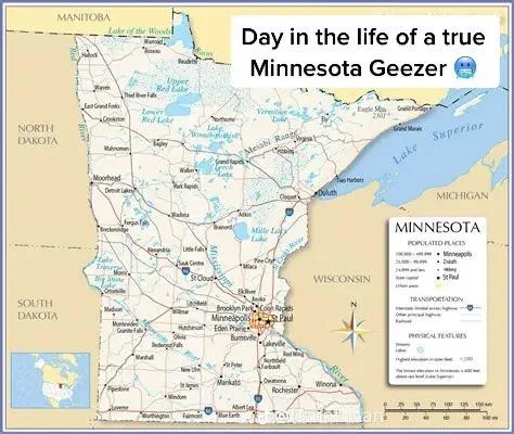Day In The Life Of A True Brexit Geezer — Map of Minnesota with 'Day in the life of a true Minnesota Geezer' text overlay