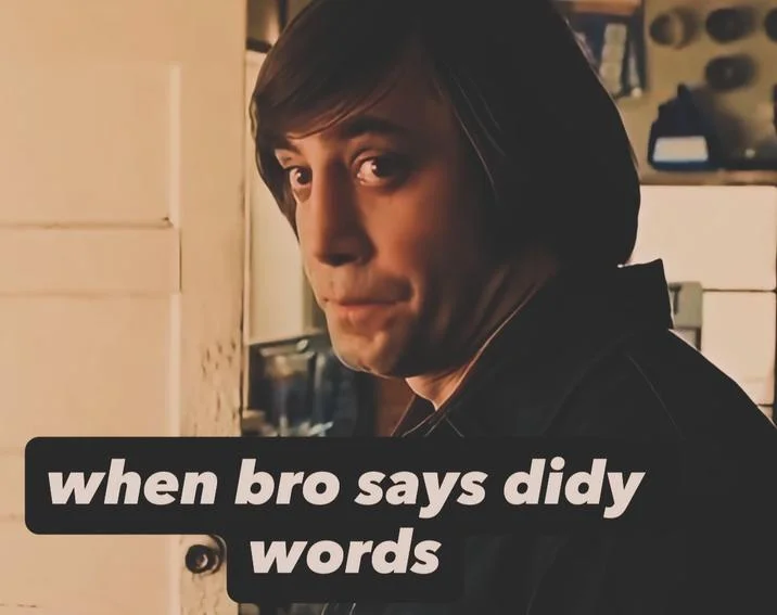 Anton Chigurh from No Country for Old Men with caption 'when bro says didy words'