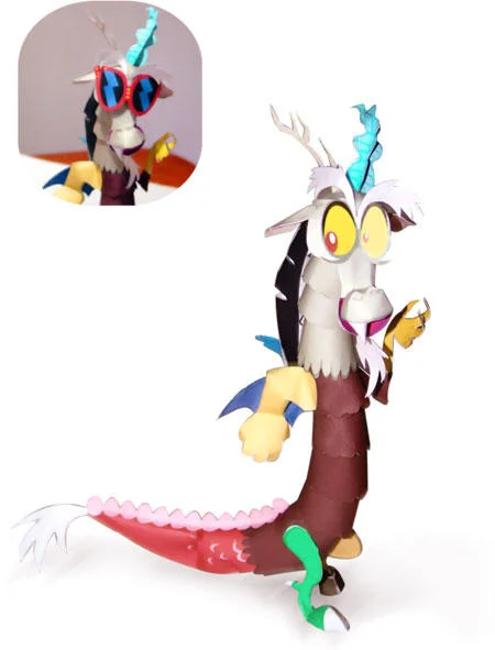 Papercraft sculpture of Discord from My Little Pony