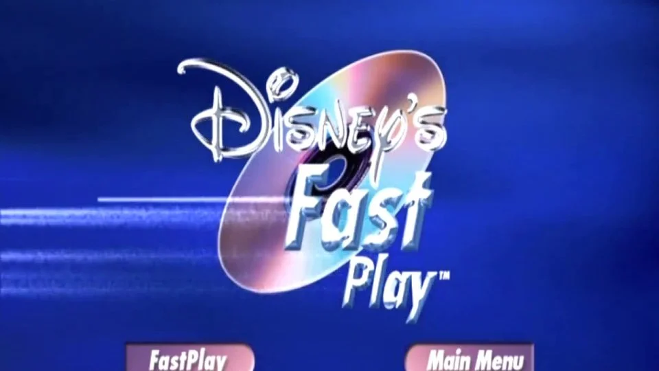 Disney's FastPlay DVD menu screen with FastPlay and Main Menu options