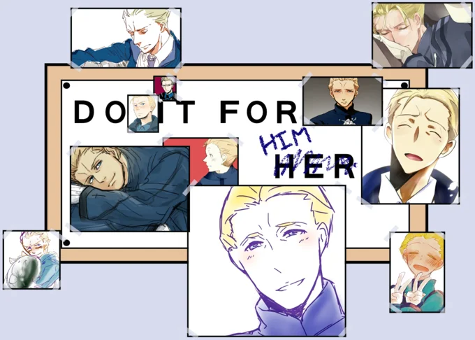 Do It For Her — 'Do It For Him' Attack on Titan Reiner variant with 'HER' crossed out and 'HIM' written in