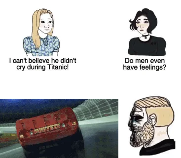 A creative remix of the Do Men Even Have Feelings meme substituting the Doge meme image as the emotional trigger scene.