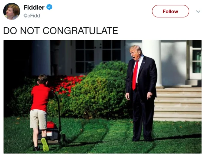 Fox and Friends broadcast with chyron reading DO NOT CONGRATULATE under three hosts
