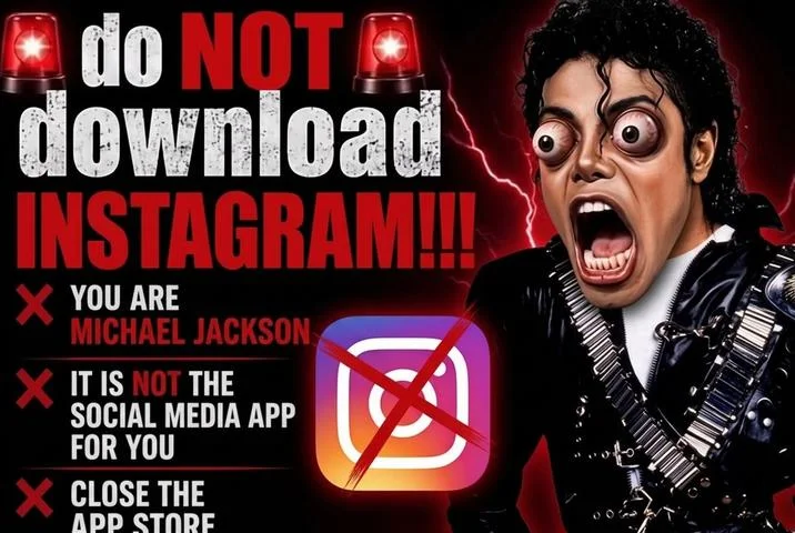 Do Not Download Twitter — Do Not Download Instagram meme featuring Michael Jackson with bulging eyes and warning text