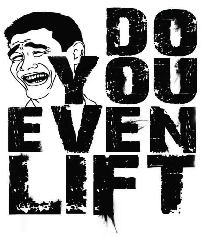 Yao Ming rage face beside bold distressed text reading 'Do You Even Lift'