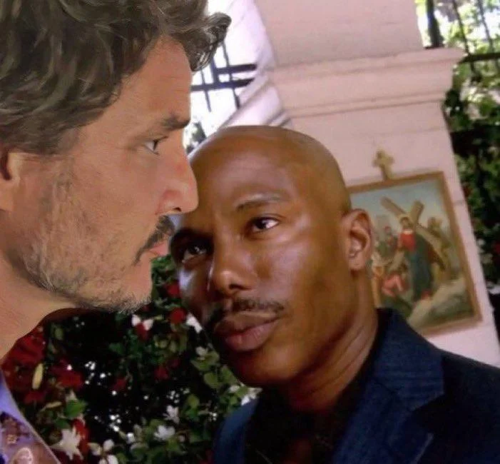 Doakes Looking at Guerrero — Edited Doakes meme with Pedro Pascal's face replacing Sergeant Doakes, staring at a bald man.
