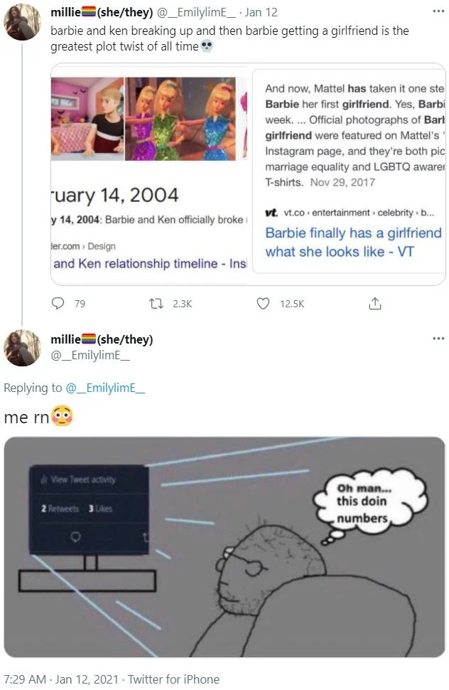 Doing Numbers — Tweet by Fuzzy using the doing-numbers cartoon to mock trolls who claim to have ratioed with it