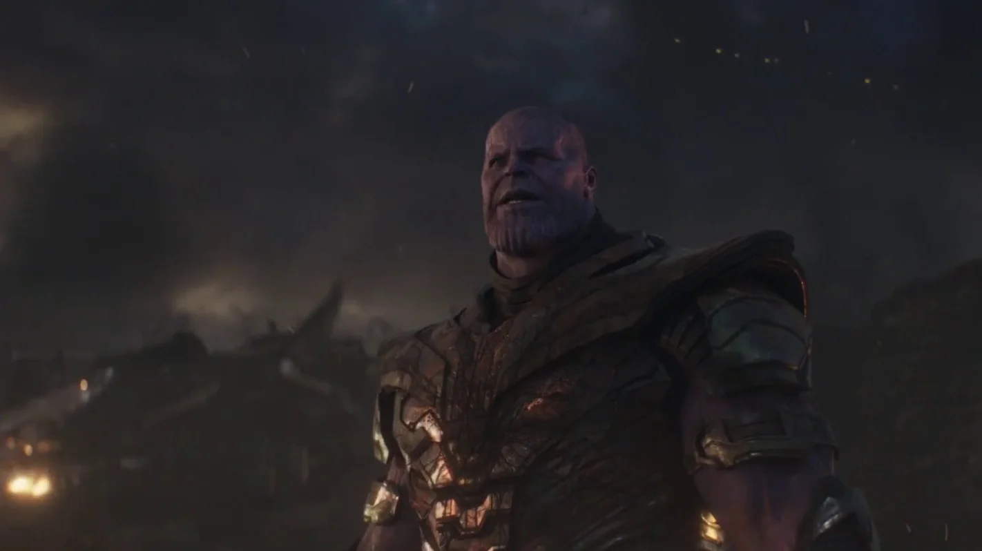 I Don't Even Know Who You Are — High-quality image of Thanos in full armor from Infinity War showing indifferent dismissal expression.