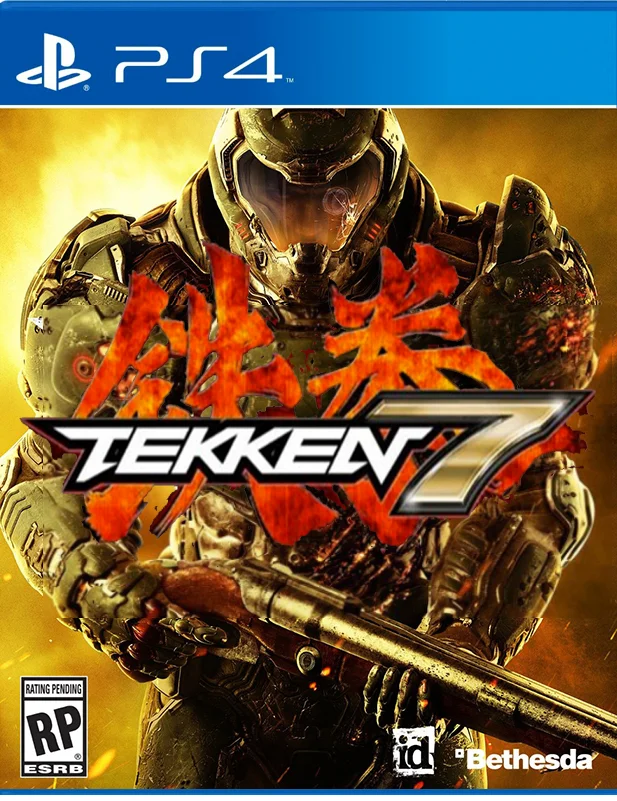 Fake PS4 Tekken 7 cover using the DOOM Slayer artwork