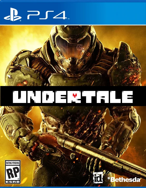 Fake PS4 Undertale cover using the DOOM Slayer artwork