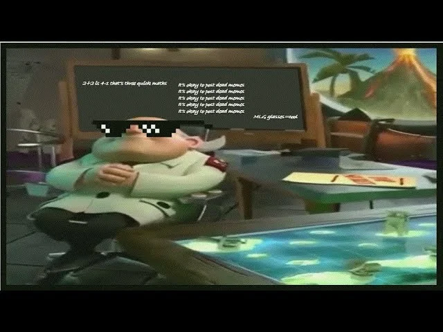 Dr. T's "I Hope No One Looks at My Plans While I'm Sleeping" — MLG-style Dr. Nefario edit with Thug Life sunglasses and chalkboard quick maths text.