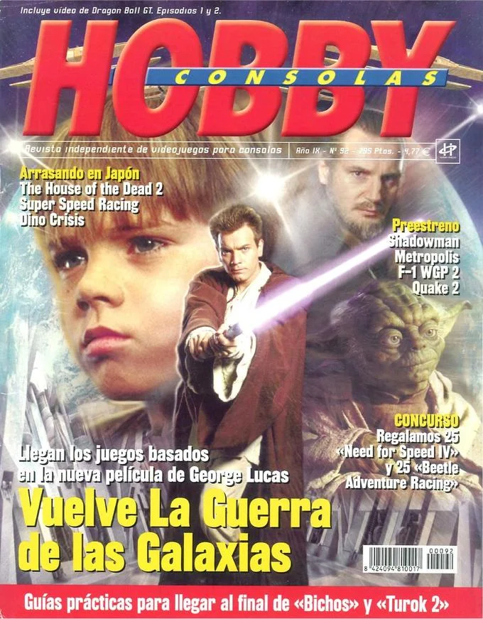 Dragon Ball Af Dragon Ball Hoshi — Hobby Consolas Spanish magazine issue 92 cover with Star Wars