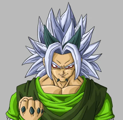 Dragon Ball Af Dragon Ball Hoshi — Xicor Dragon Ball AF character with spiky white hair and green gi