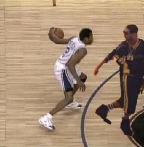 Drake In Dada Drake Lean — Leaning Drake photoshopped defending an NBA player on a basketball court