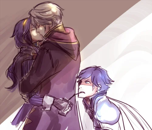 Fire Emblem characters drawn in a dramatic Draw the Squad style group pose