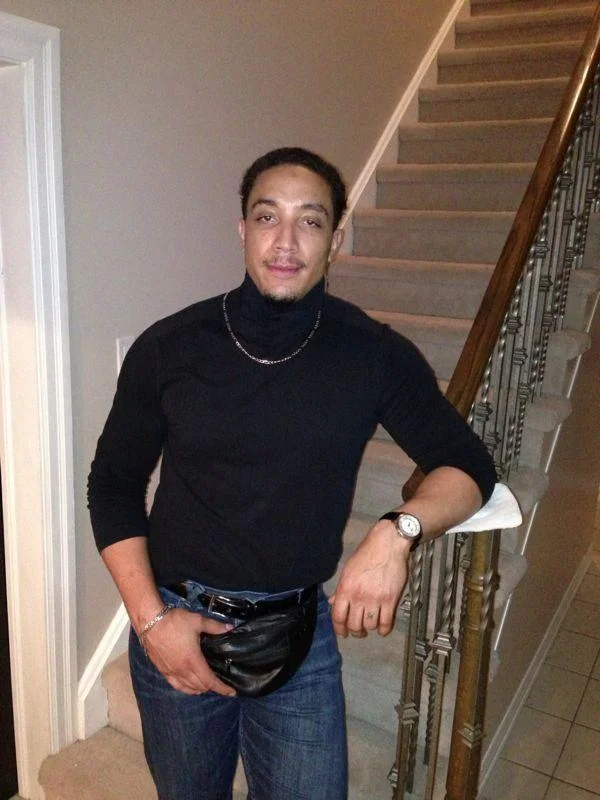 Dwayne The Rock Johnson — Fan recreation of the young Rock turtleneck and fanny pack photo