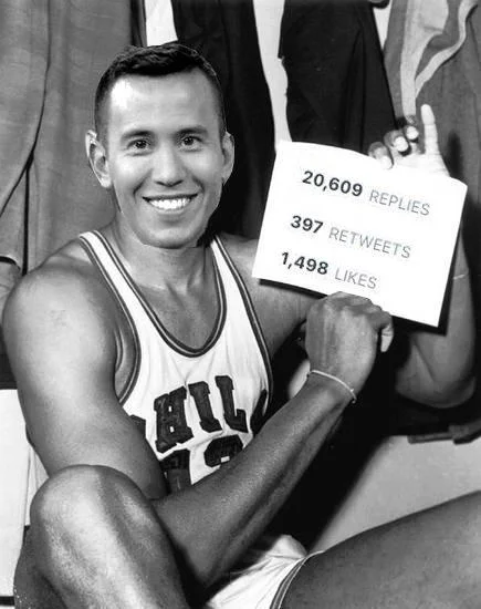 Ed Scarrys Ocasio Cortez Coat Tweet — Edited vintage NBA photo showing the tweet's ratio stats