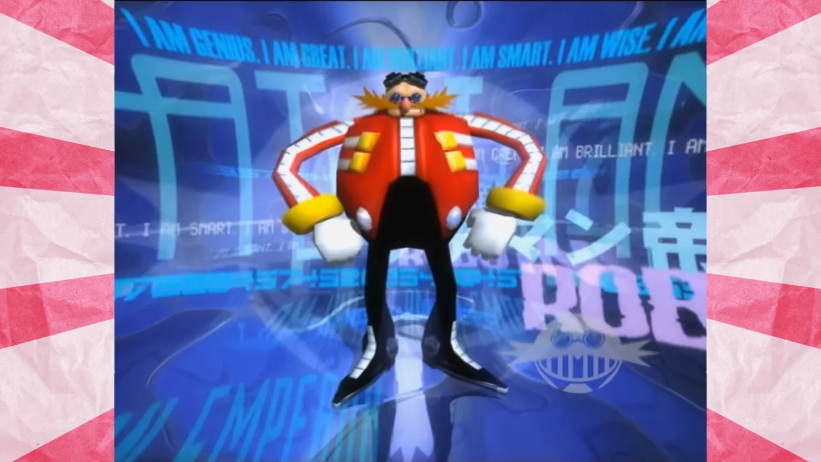 Eggman Pisses on the Moon — Dr. Eggman from Sonic Adventure 2 posing confidently with 'I am genius, I am great' text behind him