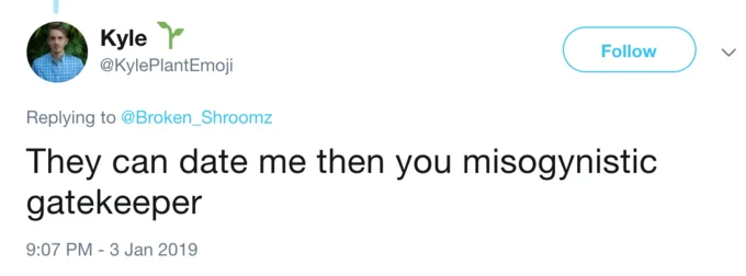 E-Girl / E-Boy — Twitter reply about dating preferences in e-girl culture conversation