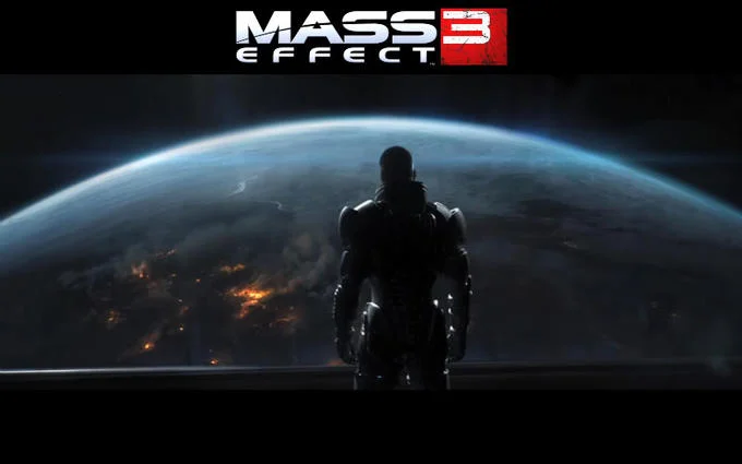 Electronic Arts Ea — Mass Effect 3 promotional art with Shepard looking at Earth