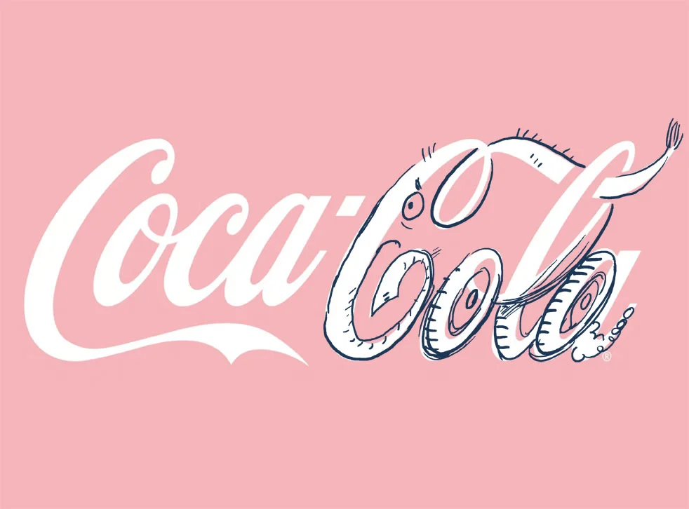 Elephants — Coca-Cola logo redesigned with an elephant forming the second word