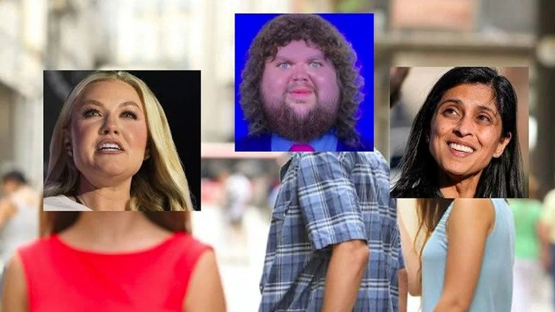 Erika Kirk And Jd Vance Romance Rumors — Generic three-panel meme template showing three people in separate frames.