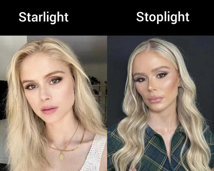 Erin Moriarty Plastic Surgery — Starlight vs Stoplight meme comparing Erin Moriarty's old and new looks