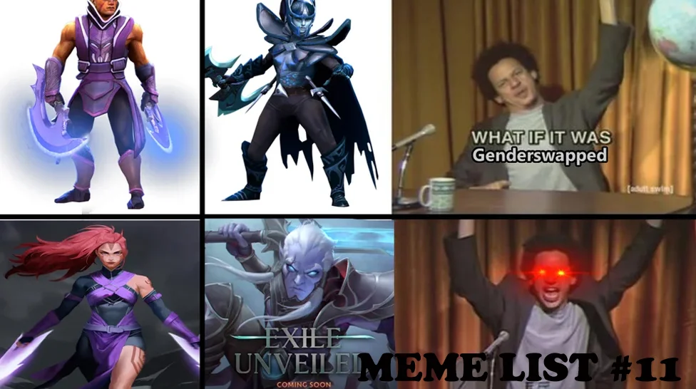 Esports Drama — Grid collage of six League of Legends character images showing genderswap variants.