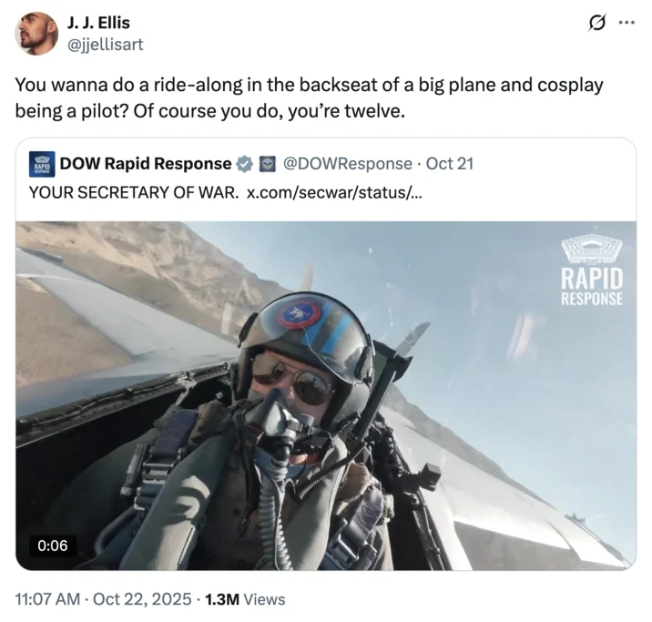 Everyone Is 12 Now Theory Of Course You Do Youre 12 — Tweet applying everyone is twelve theory to wanting to ride in fighter jet