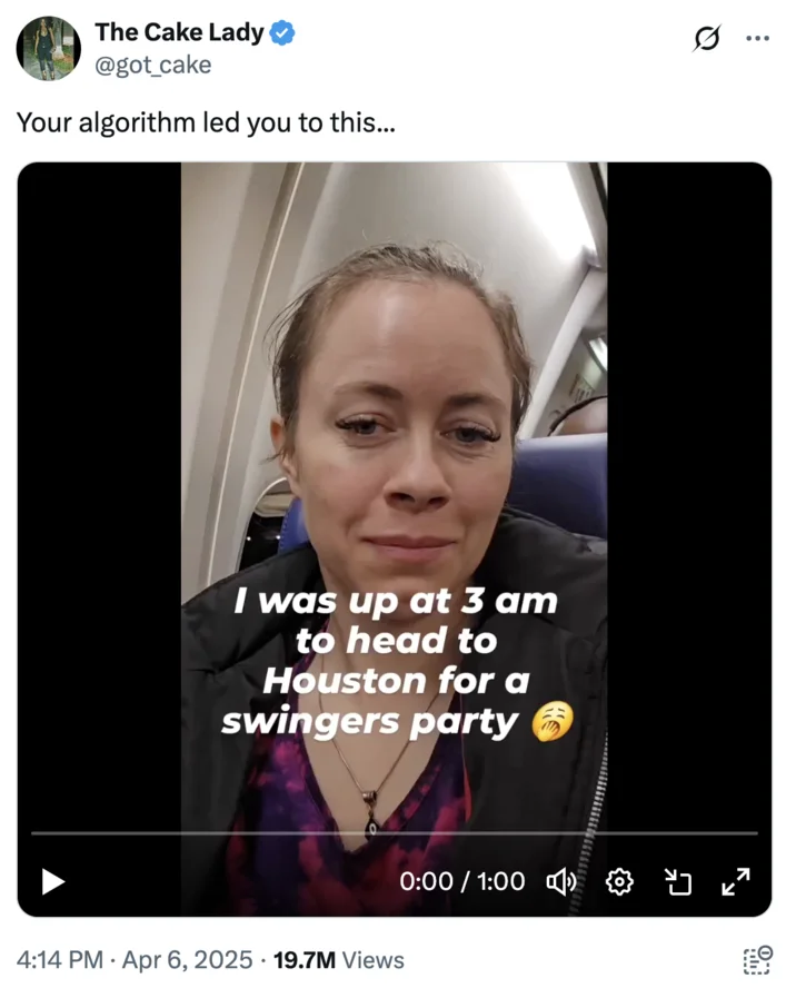 Evethecuckoldresss Houston Swingers Party Video — A "tweet":https://knowyourmeme.com/memes/sites/twitter-x "reposting":https://knowyourmeme.com/memes/repost