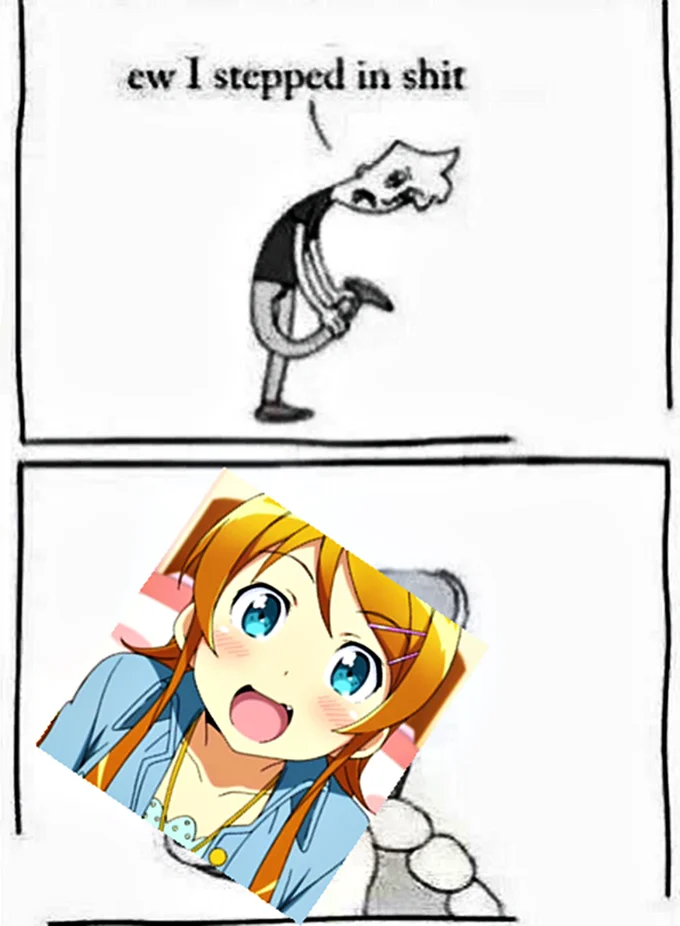 Ew I stepped in shit comic with anime character in second panel