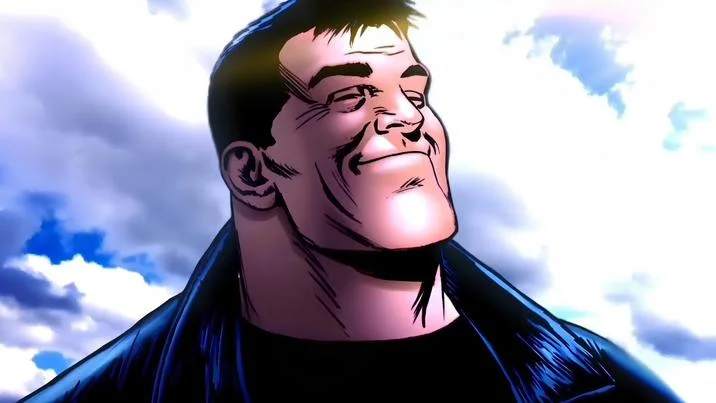 Excuse Me Sir Billy Butcher — Cropped close-up of Billy Butcher's smug grinning face against a bright sky